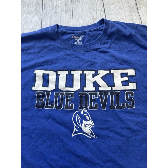 Champion Brand Duke Blue Devils Long Sleeve T-Shirt Size XXL Royal Blue Black - Picture 2 of 5